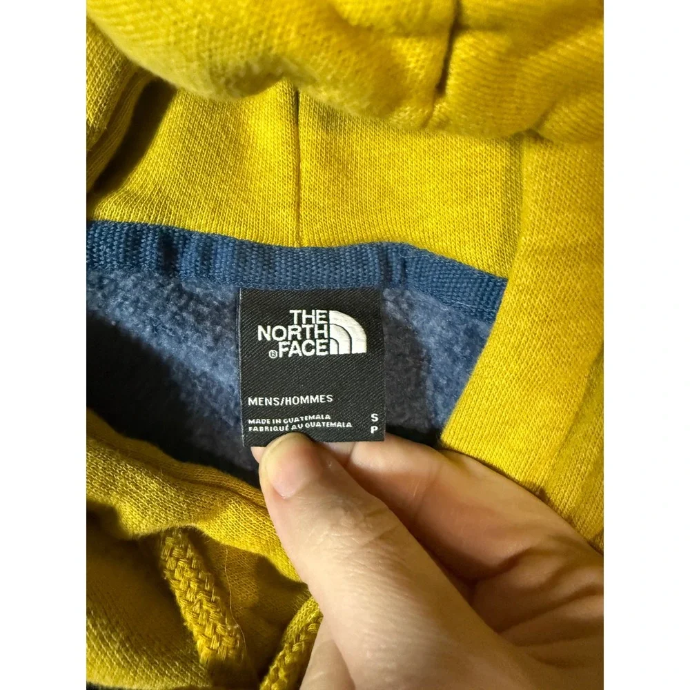 The North Face‎ Colorblock Hoodie Pullover Men Small Yellow Green Blue Cotton